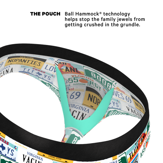The DMV Catastrophe | License Plates Ball Hammock® Pouch Underwear Briefs