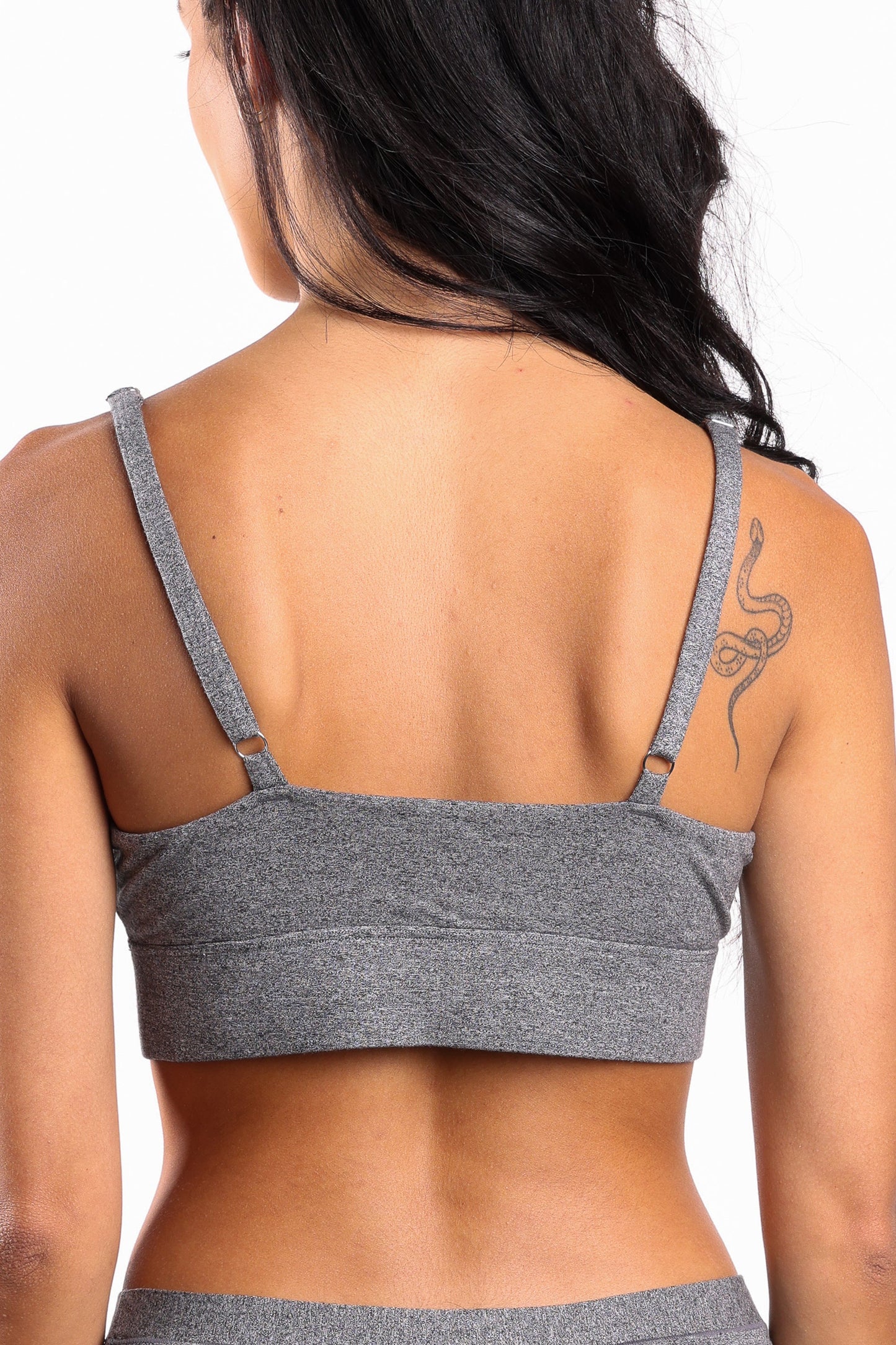 The Seattle Skyline | Black Marble Heather Boob Hammock™ Scoop Bralette