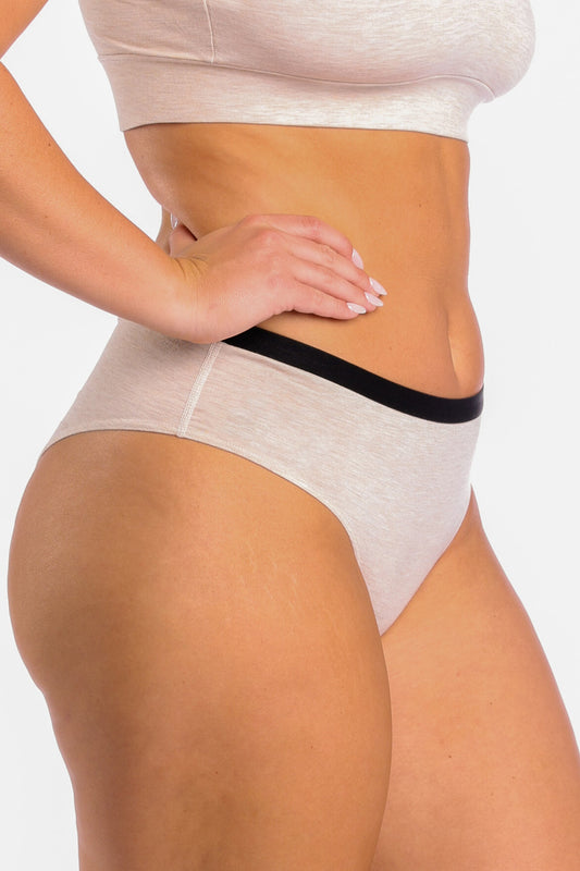 The Silver Fox | Oatmeal Heather Cheeky Underwear