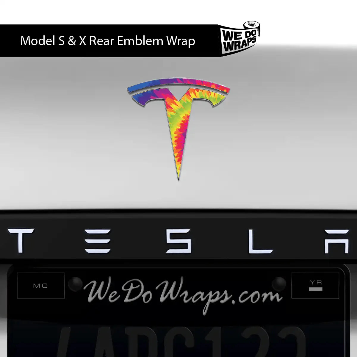 Tie Dye Tesla Emblem Decals (Front + Back) | Model S