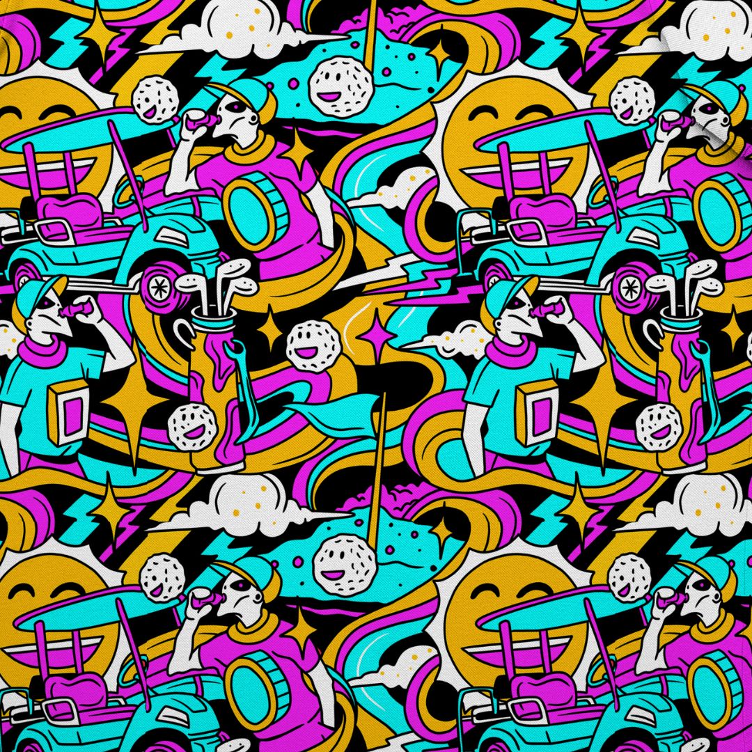 The "Golf Trip" | Funky Psychedelic Golf Polo for Men