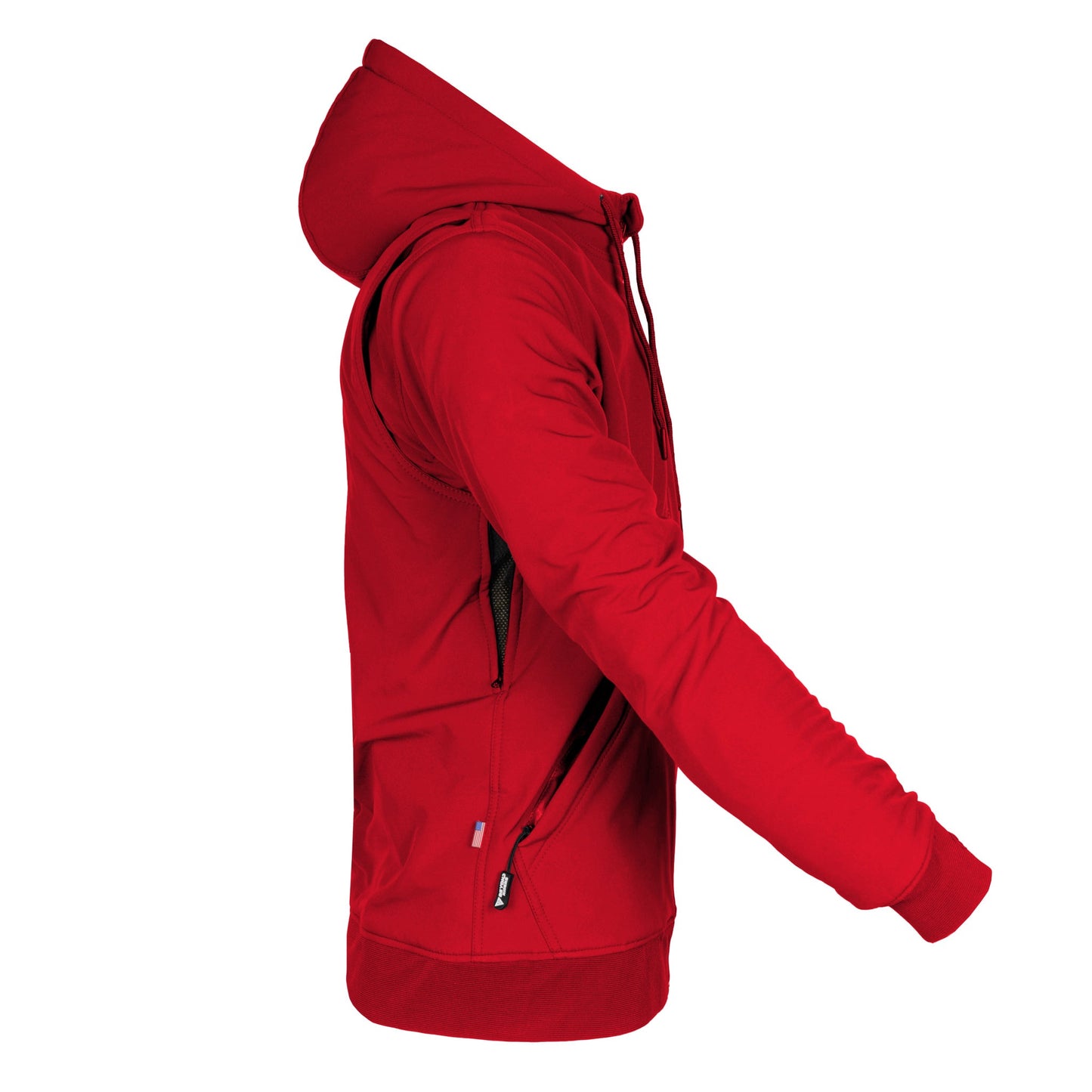 Protective SoftShell Unisex Hoodie - Red Solid Matte with Pads