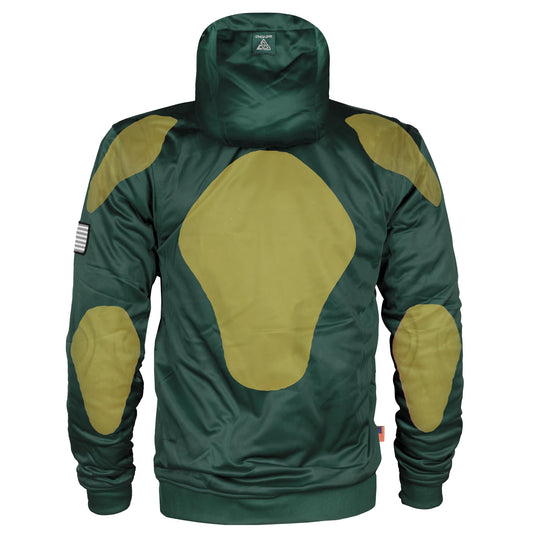 Dark Green Solid Ultra Protective Hoodie with Pads