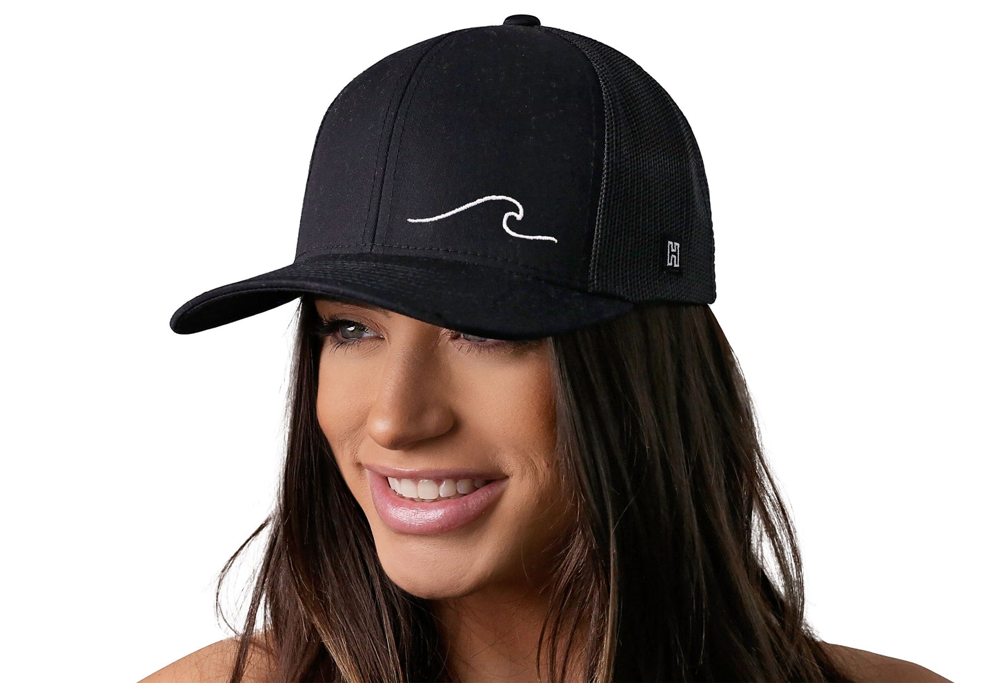 Wave Trucker Hat | Black Beach Snapback