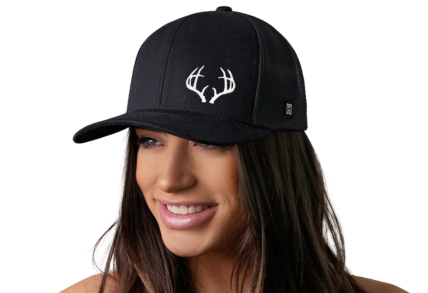 Buck Antler Trucker Hat | Black Buck Antler Snapback