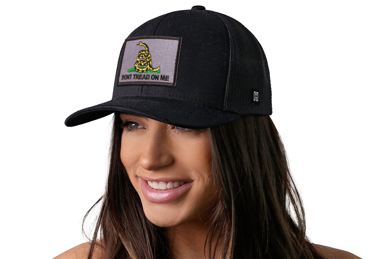 Dont Tread On Me Trucker Hat | Black Gadsden Flag Tactical Snapback