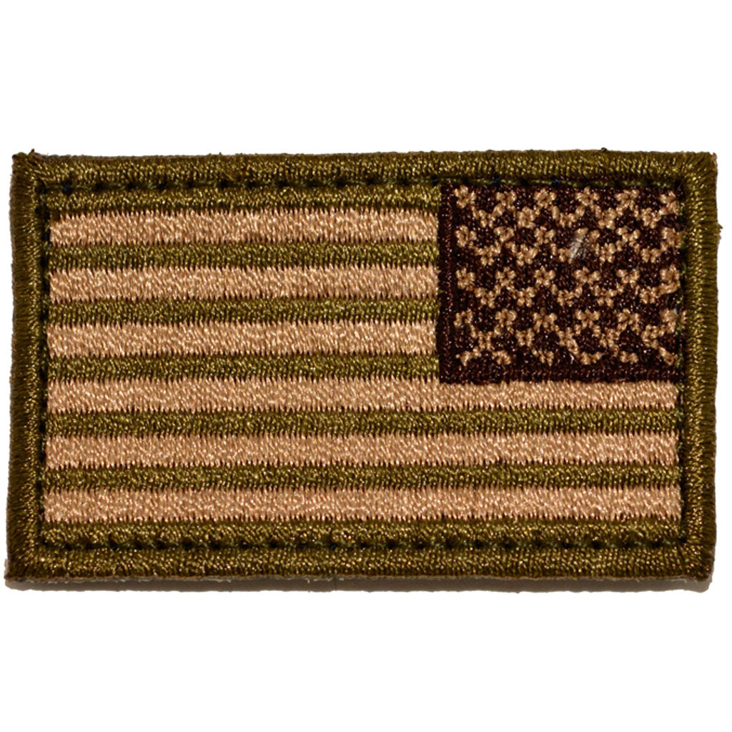 Reverse Mini USA Flag Patches - 1.5" x 2" - Reverse