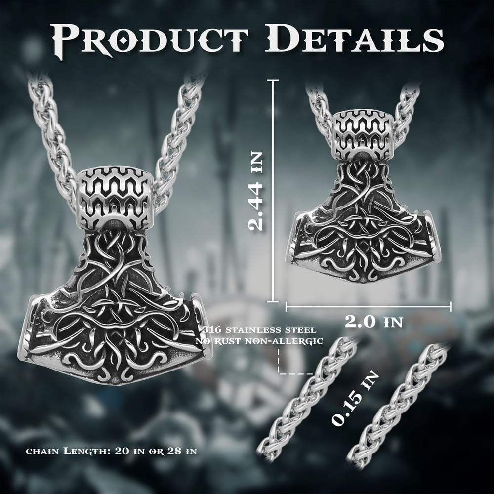 Thor's Hammer Mjolnir Handmade Necklace