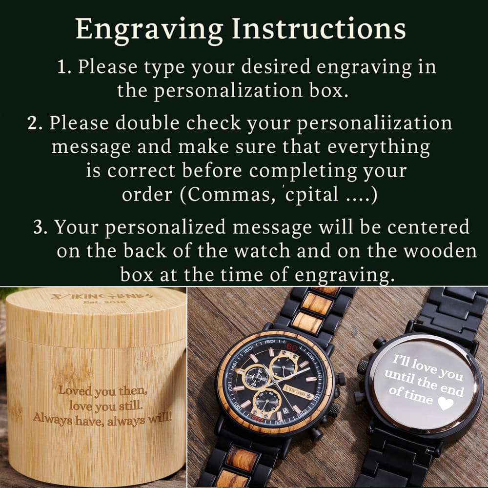 Black & Gold Chronograph Wooden Watch