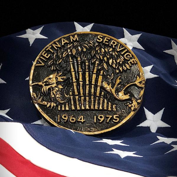 Vietnam Service Grave Marker & Flag Holder with Aluminum Ground Spike | Made in USA