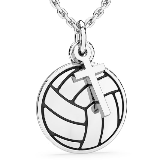 Volleyball Dangle Cross Necklace