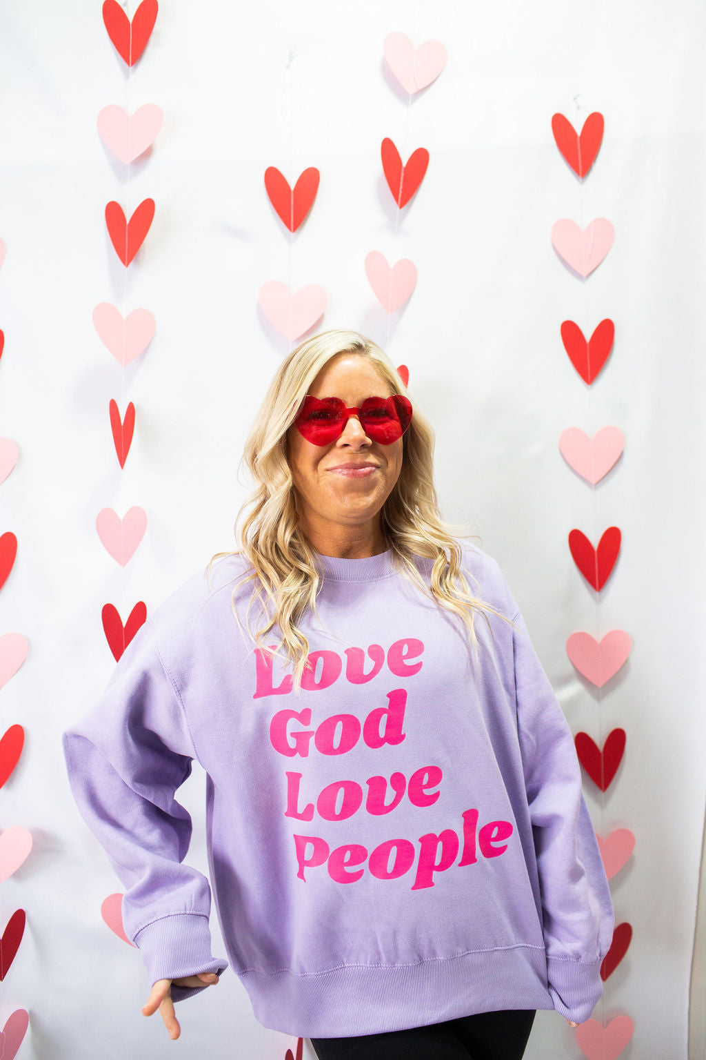 Love God Love People Ladies Boxy Crewneck Sweatshirt