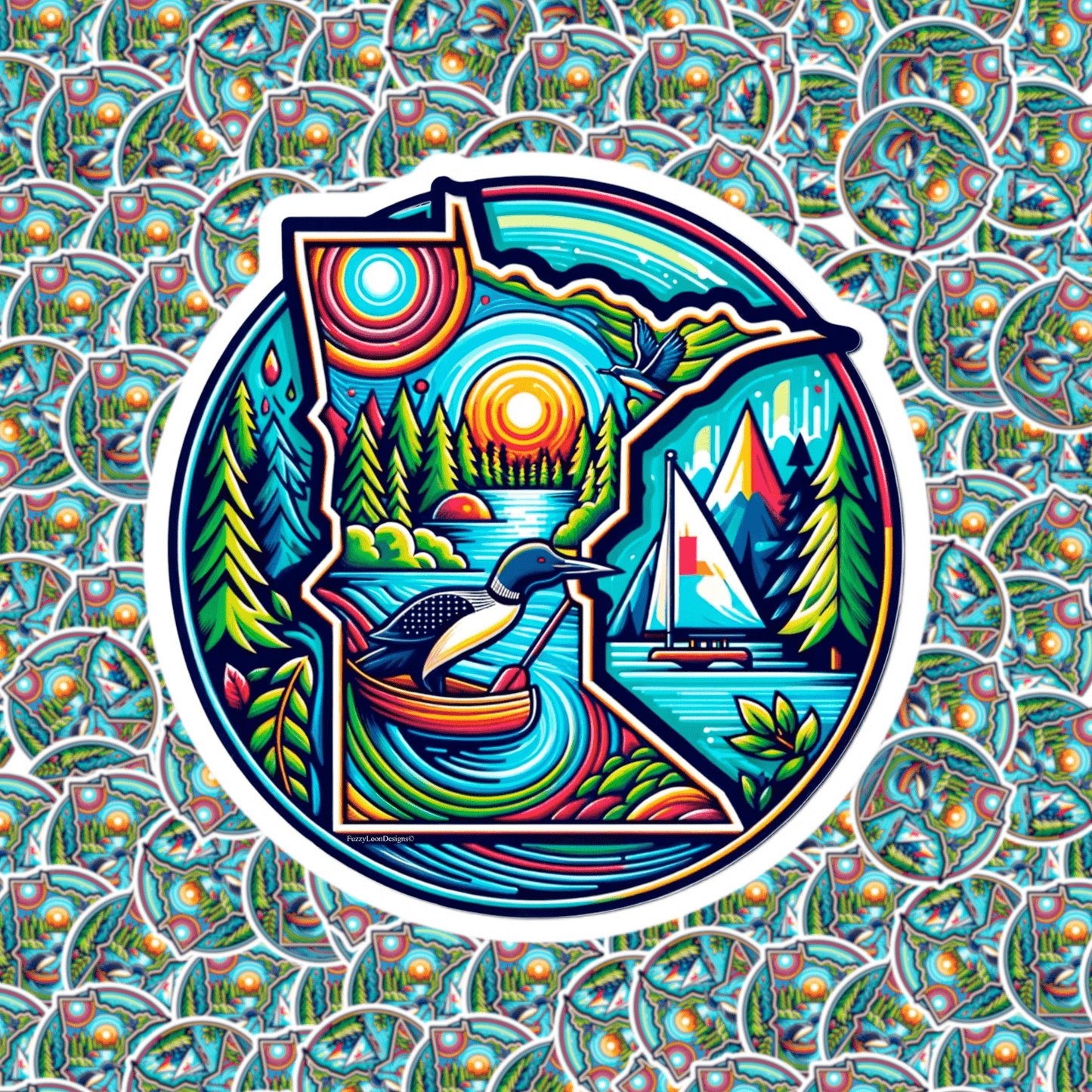 Vibrant Minnesota Circle Sticker