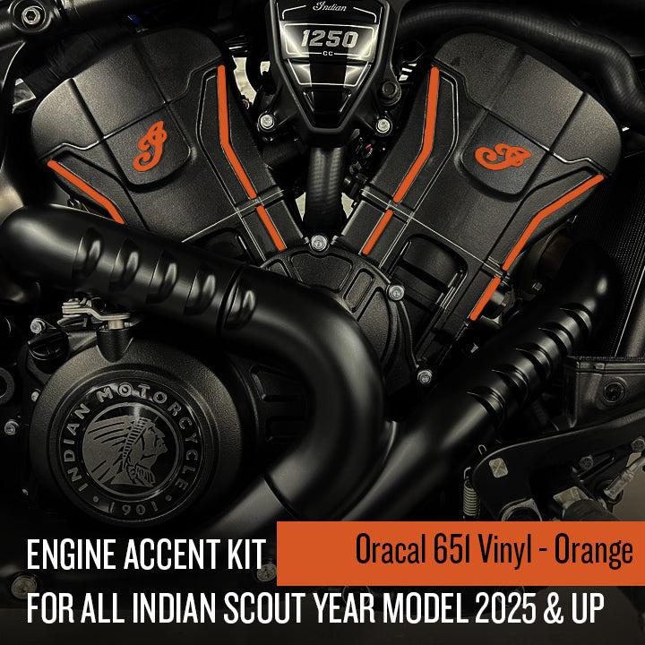 Oracal 651 Vinyl - Indian Scout Engine Accent Kit (2025 and up)- Orange