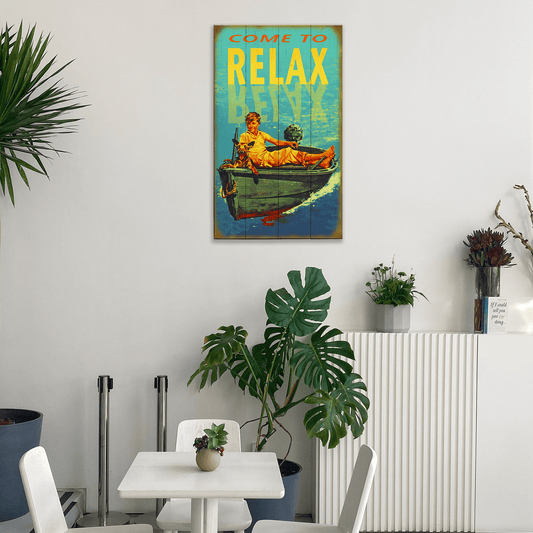 Come to Relax: Generic - Wood & Metal Wall Art