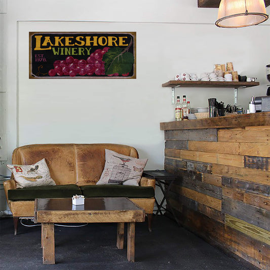 Lakeshore Winery - Wood & Metal Wall Art
