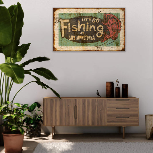 Let's Go Fishing - Wood & Metal Wall Art