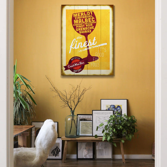 The Finest Red Wines - Wood & Metal Wall Art