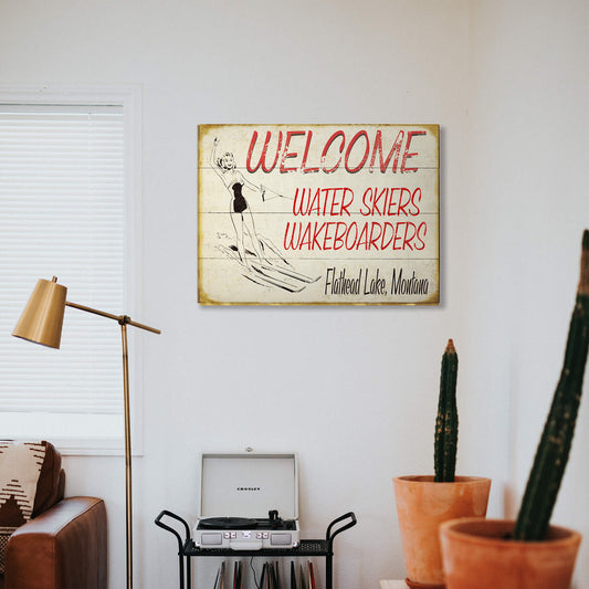 Water Sport Welcome - Wood & Metal Wall Art