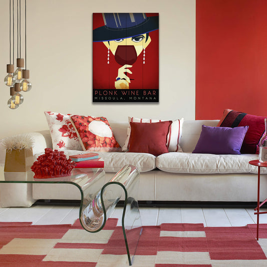 Mystery at the Plonk Wine Bar - Wood & Metal Wall Art