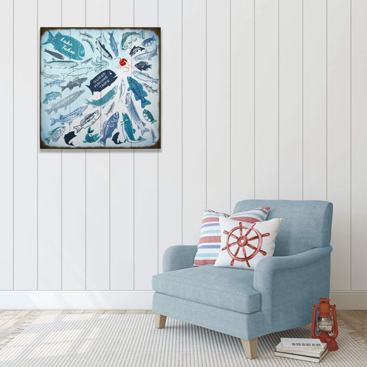 Fishing Frenzy - Wood & Metal Wall Art