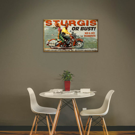 Sturgis or Bust! - Wood & Metal Wall Art