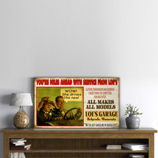 Old Timer's Speed Shop - Wood & Metal Wall Art