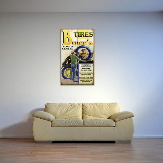 Tire Shop Sign - Wood & Metal Wall Art