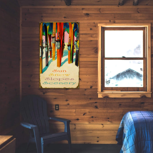 Sun, Snow, Slopes: Generic - Wood & Metal Wall Art