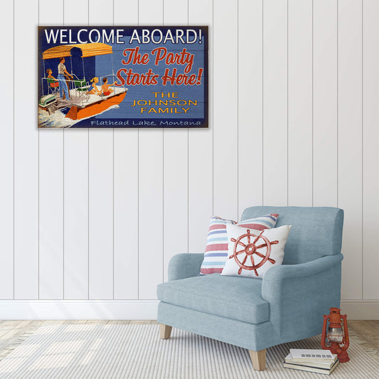 Welcome Aboard: Personalized - Wood & Metal Wall Art