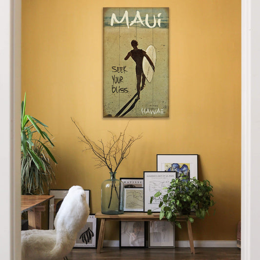 Seek Your Bliss Surfing - Wood & Metal Wall Art