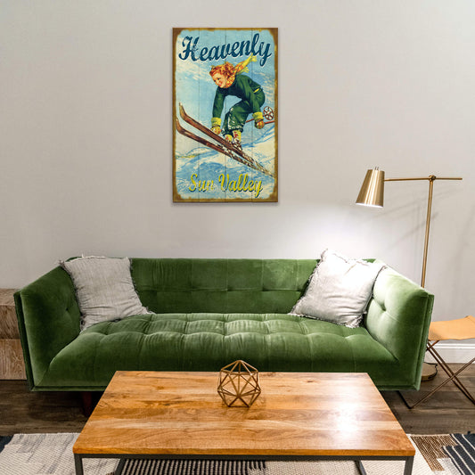 Heavenly Ski - Wood & Metal Wall Art