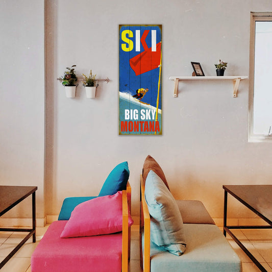 Ski Racer - Wood & Metal Wall Art