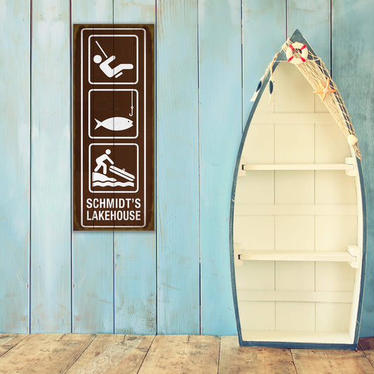 Recreational Activity Sign - Wood & Metal Wall Art