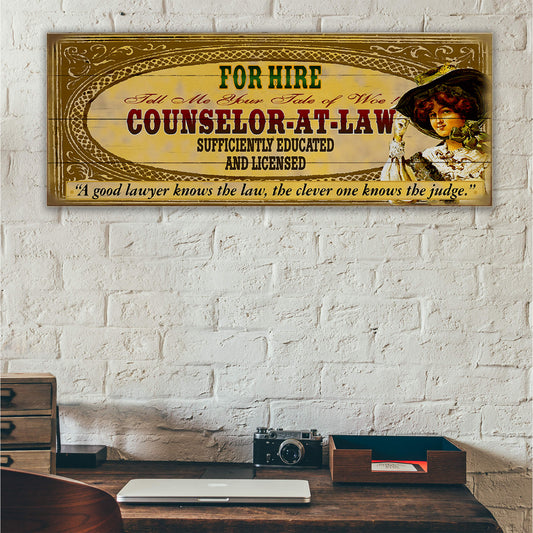 Legal Office - Counselor-at-Law: Female (Generic) - Wood & Metal Wall Art