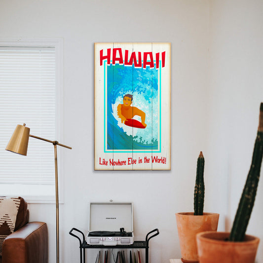 Surf Poster: Like Nowhere Else - Wood & Metal Wall Art