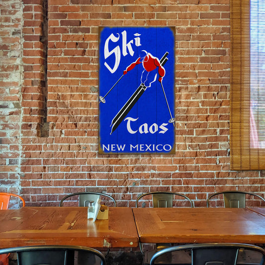 Sapphire Slalom - Wood & Metal Wall Art
