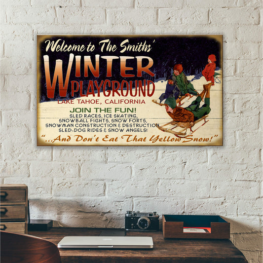 Yellow Snow: Personalized - Wood & Metal Wall Art