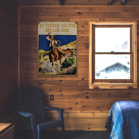 Roping Cowboy Ranch: Generic - Wood & Metal Wall Art