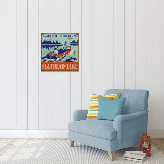 Greetings from the Lake - Wood & Metal Wall Art