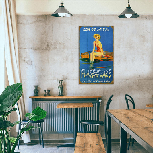 Serenity on the Swim Platform - Wood & Metal Wall Art
