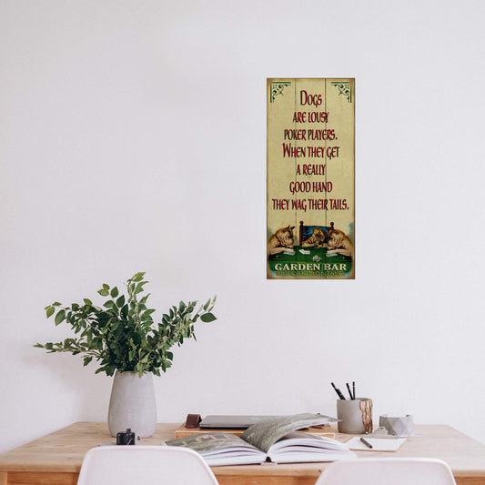 English Bulldog Poker - Wood & Metal Wall Art