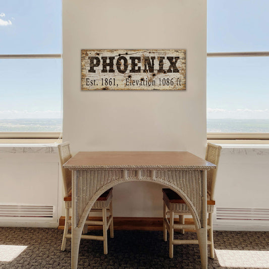 Phoenix Established & Elevation - Wood & Metal Wall Art
