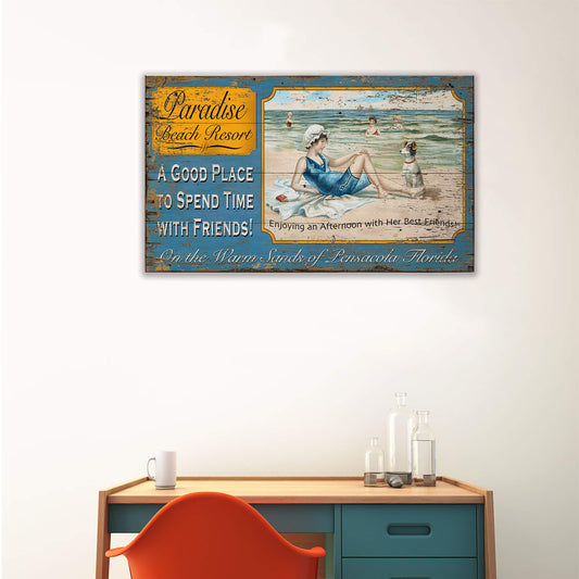 Paradise Beach - Wood & Metal Wall Art