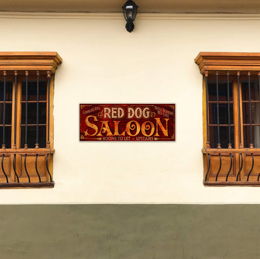 Red Dog Saloon - Wood & Metal Wall Art