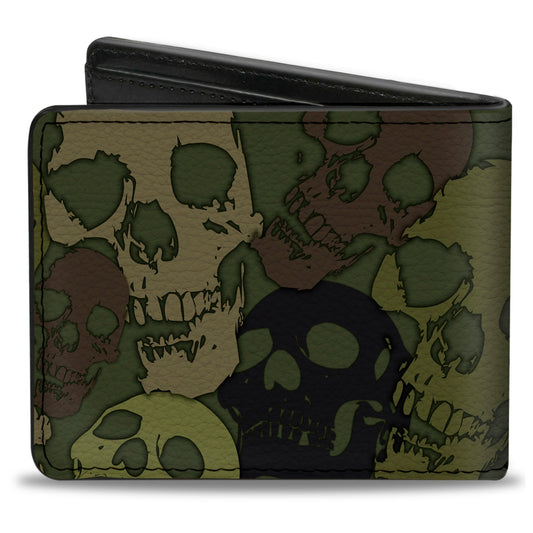 Bi-Fold Wallet - Camo Olive Skull Yard