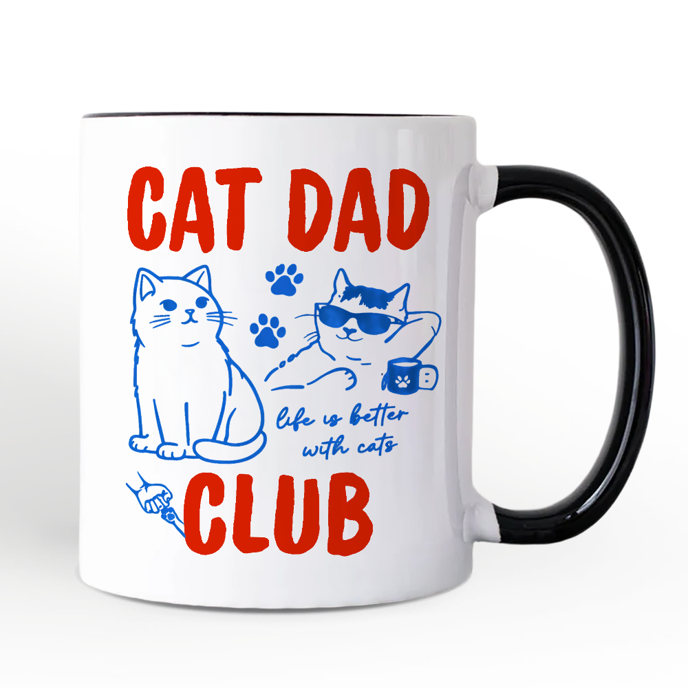 Cat Dad Club Retro Mug, Funny Father's Day Gift