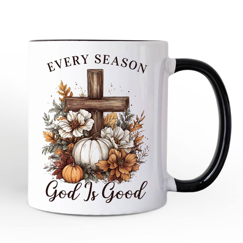 Christian Floral Pumpkin Mug, Retro Religious Fall Gift