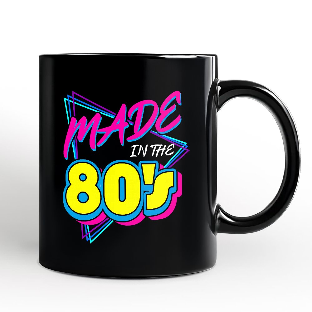 Made In The 80s Personalized Mug, Neon Retro Eighties Kid Gift with Custom Name