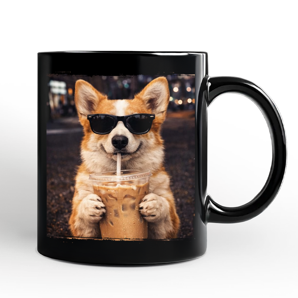 Corgi Iced Coffee Mug, Funny Dog Parents Gift